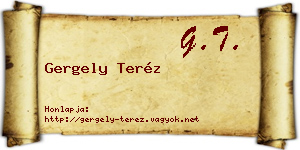 Gergely Teréz névjegykártya